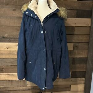 Halitech Women's Performance Navy Blue Hooded Winter Jacket Size XL